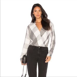 Splendid XS Wrap V Neck Blouse